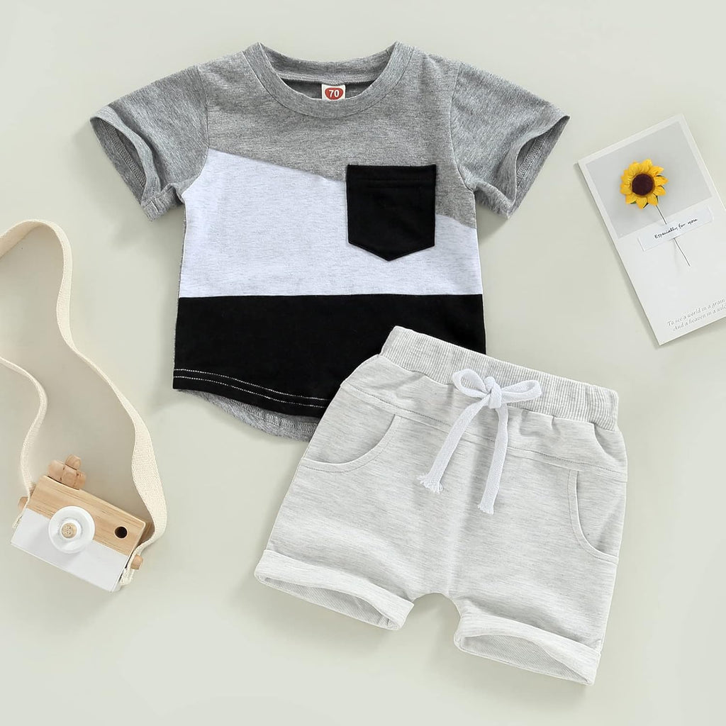 Mubineo Infant Toddler Baby Boy Summer T Shirt Shorts Outfits Short Sleeve Tee Tops Clothes Set