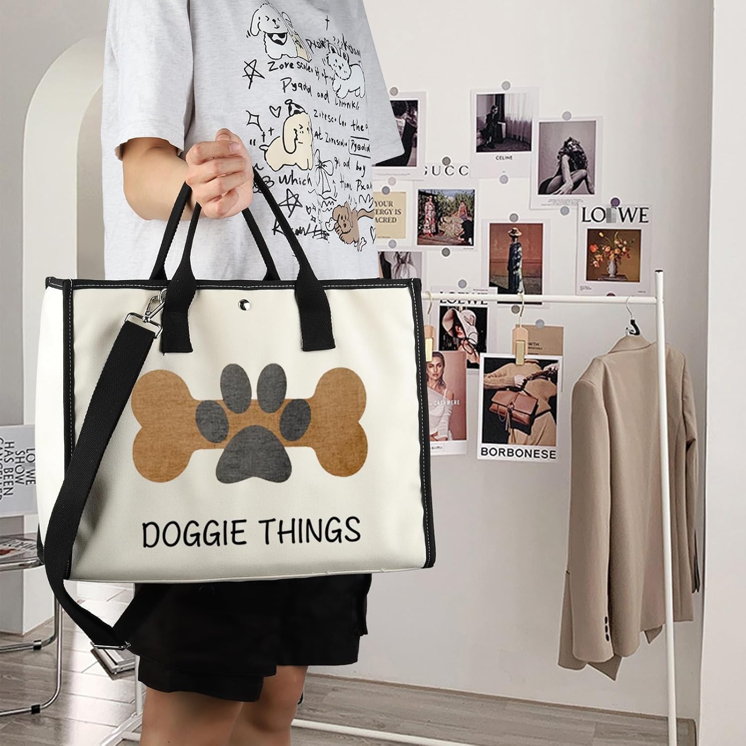 FOTAP Dog Owner Shopping Tote - Dog Park Bag and Doggie Gift