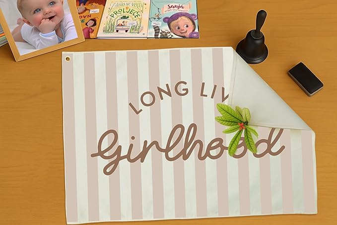 Long Live Girlhood-Nursery Wall Decor Hanging Rectangular Banner Flag Poster Wall Decoration Gift for Girl Kids,Nursery Bedroom Playroom Girls Room Art Decor,Christmas Christmas Gift 28.5"L×20"W