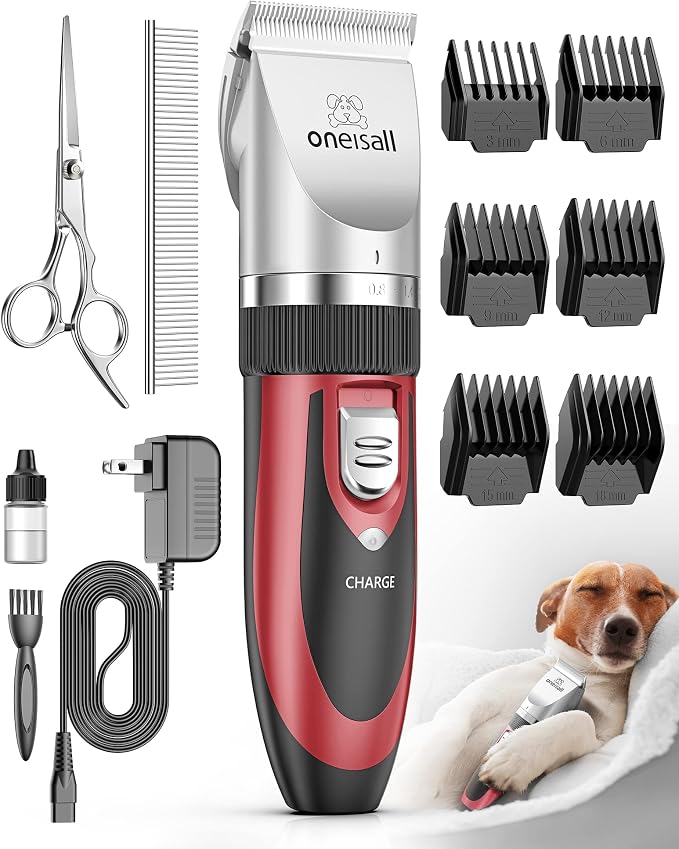 oneisall Dog Shaver Clippers Low Noise Rechargeable Cordless Electric Quiet by oneisall