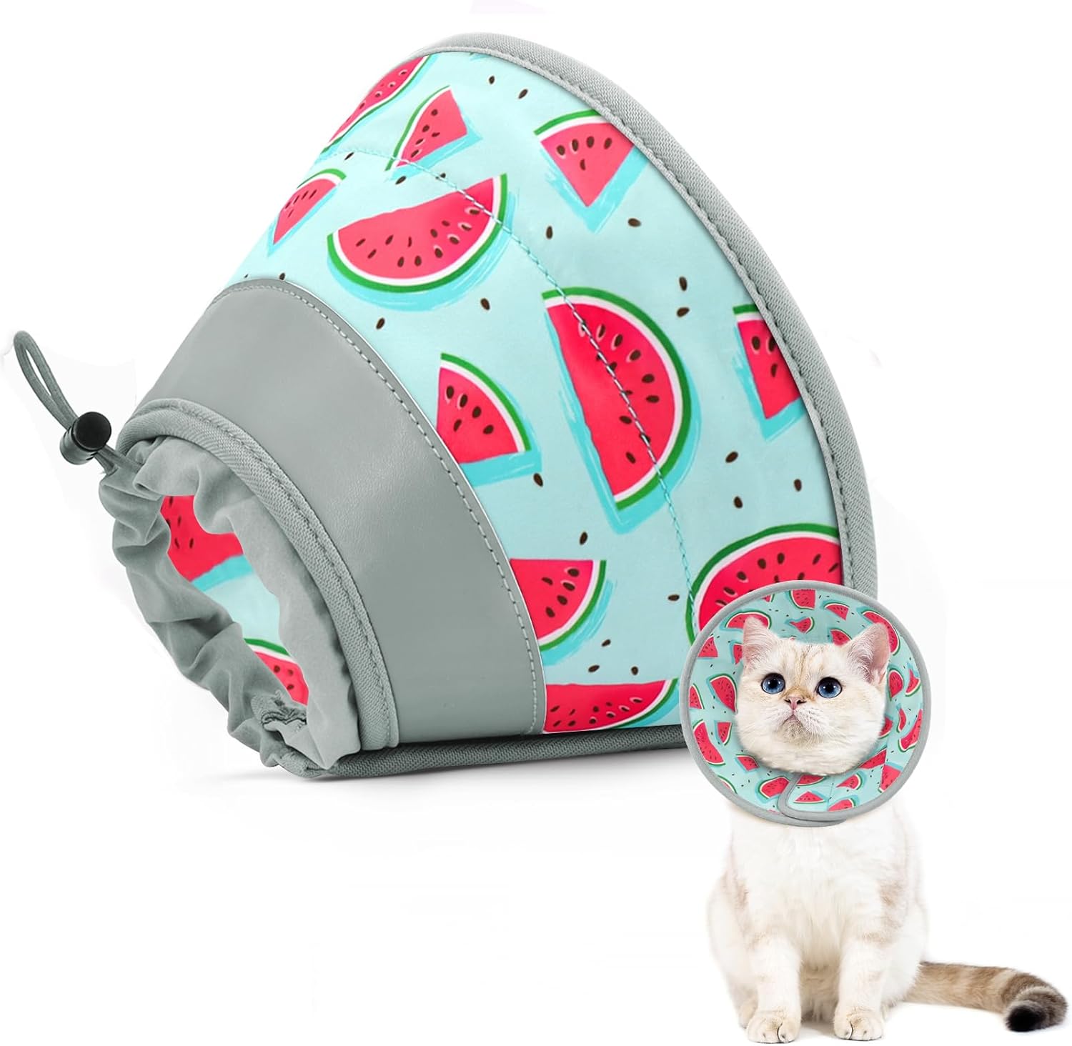 Cat Cone Collar Soft to Stop Licking, Adjustable, Foldable Lightweight Kitten Cones After Surgery Recovery for Cats & Kittens, Cat Cone Alternative (Blue, L)