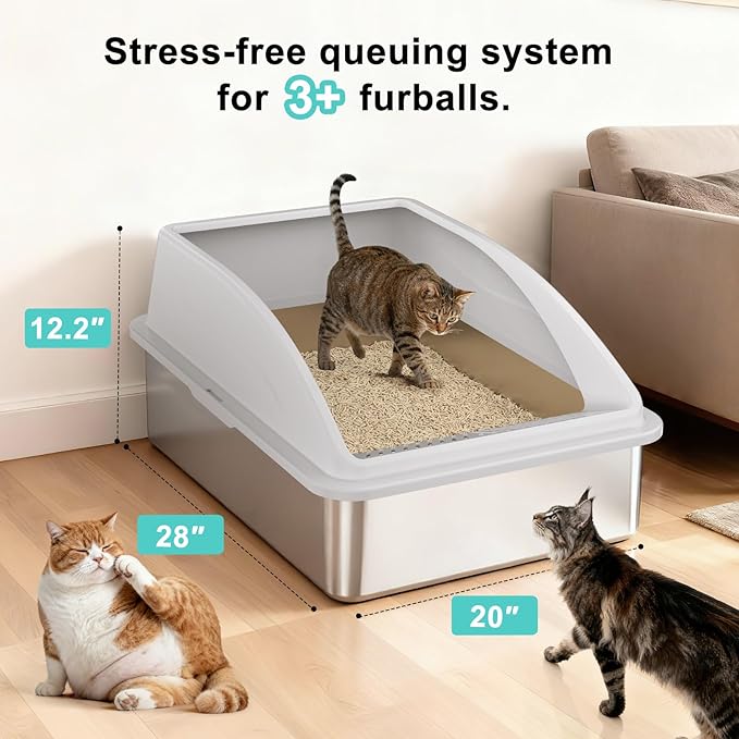 AIPERRO Stainless Steel Litter Box Extra Large - Image 3