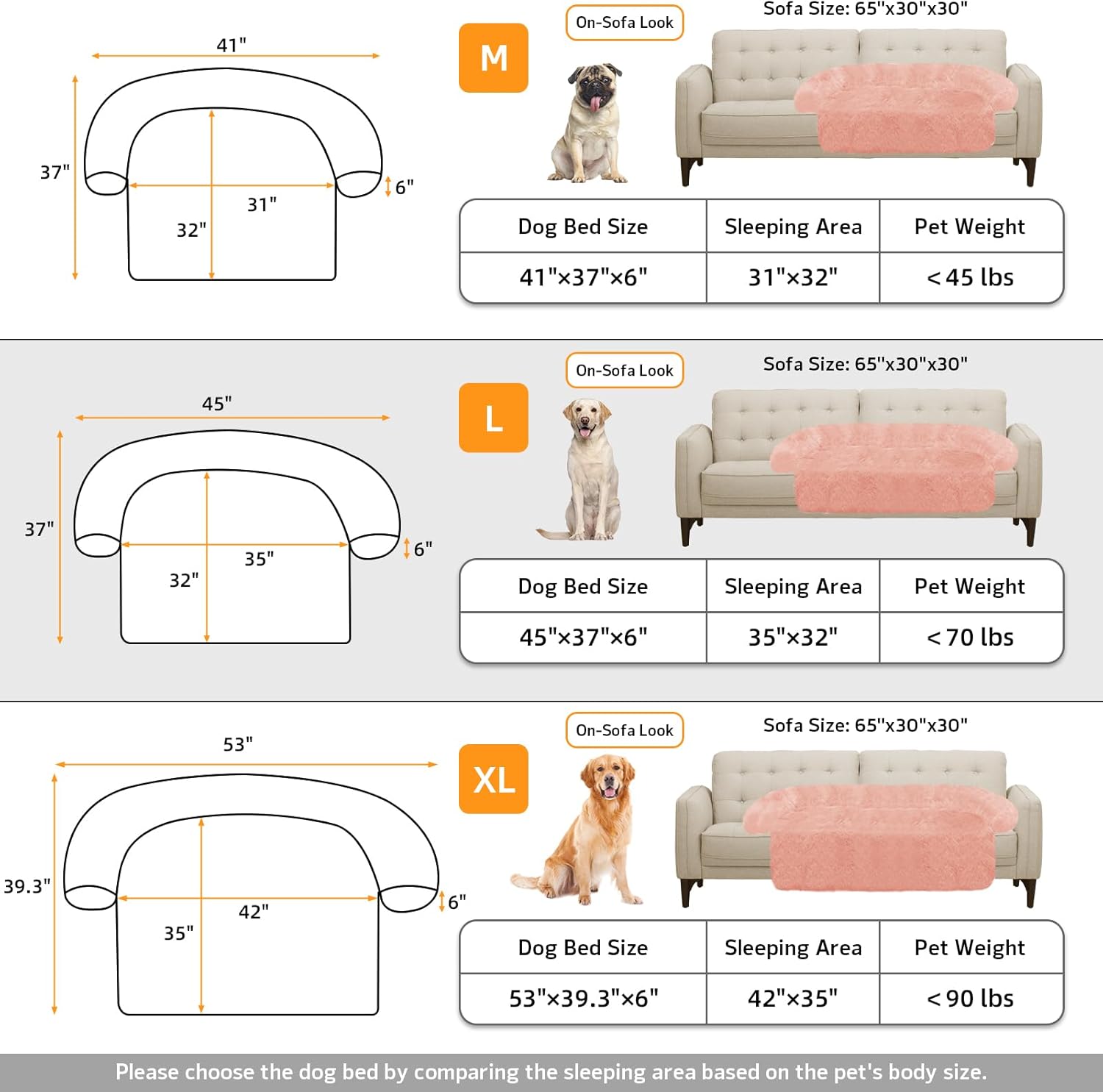 GGIB Calming Dog Bed Fluffy Plush Dog Mat for Furniture Protector with Removable Washable Cover for Large Medium Small Dogs and Cats (Large, Pink)