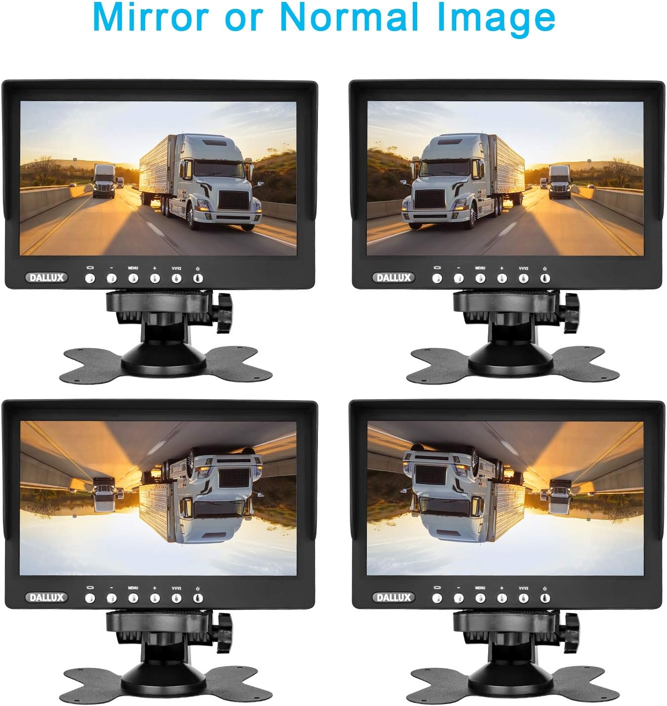 Truck Backup Camera Monitor kit,Heavyduty Vehicle Waterproof Night Vision Wide Angle Rearview Cab Cam+7 inch Screen+66ft Extension Cable for Bus/Van/Fifth Wheel/Trailer/RV/Camper/Pickup/(12V-24V)
