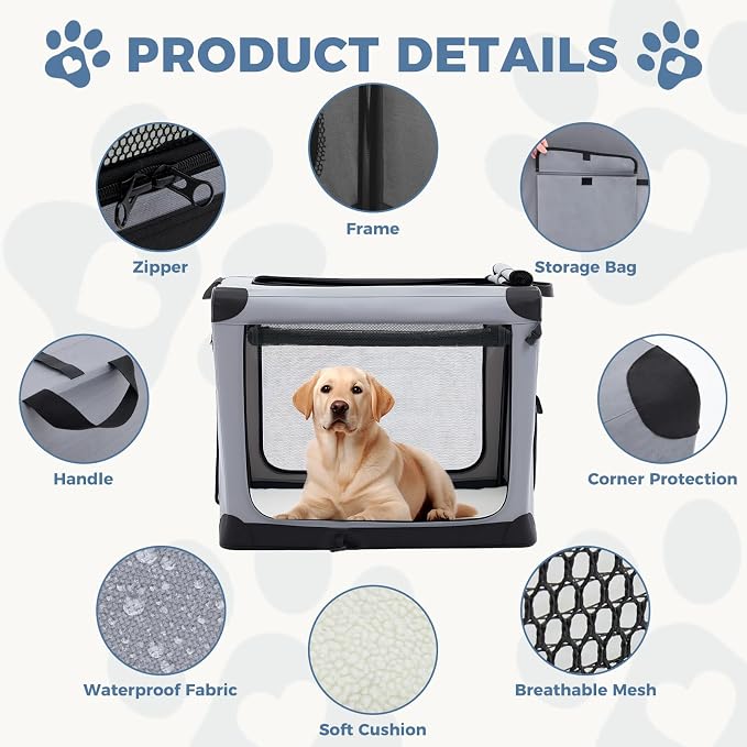 DUMOS Dog Crate 36 Inch Travel Cat Pet Carrier - Image 3