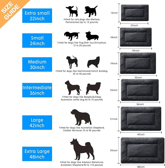 Dog Beds Crate Pad for Medium Dogs Fit Dog Crates, Washable & Anti-Slip Kennel - Image 2