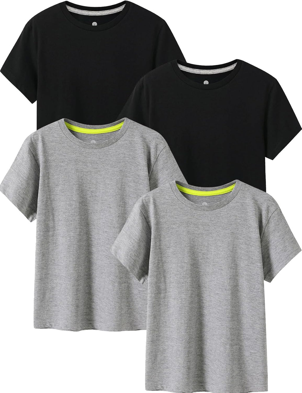 LAPASA Kids T-Shirts Short Sleeve (4 Pack) 100% Cotton Plain Top Tees Boy & Girl Unisex Toddler Children Tie Dye Summer K01
