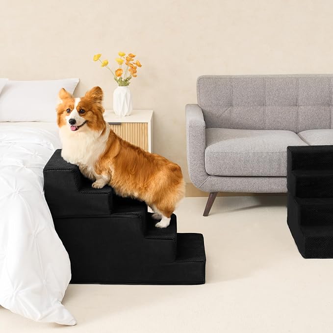 EHEYCIGA Dog Stairs for High Bed 22.5" H, 5-Step Dog Steps for Bed, Pet Steps - Image 4