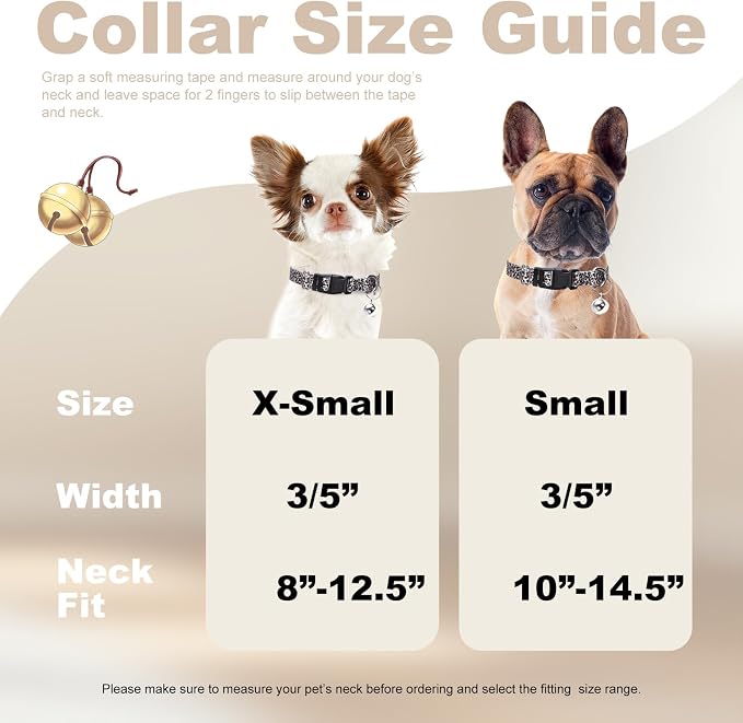 Small Dog Collar with Bell，Nylon - Image 4