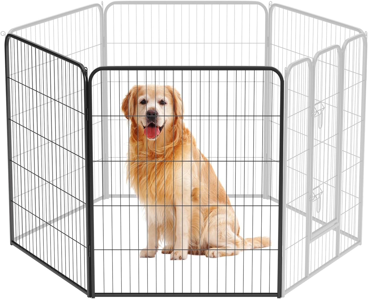 BestPet | Dog Playpen Extender | 40 Inch, 2 Panels | Heavy Duty Metal Pet Exercise Pen | Indoor Outdoor Fence Panels | Rust-Resistant, Removable, Tool-Free Setup | Anti-Skid, Expandable Design