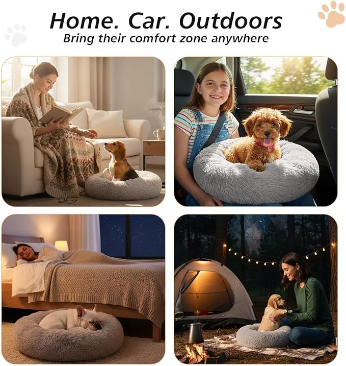 JOLLYVOGUE Calming Dog Beds Large Sized Dog, 36in Donut Washable Large Pet Bed - Image 6