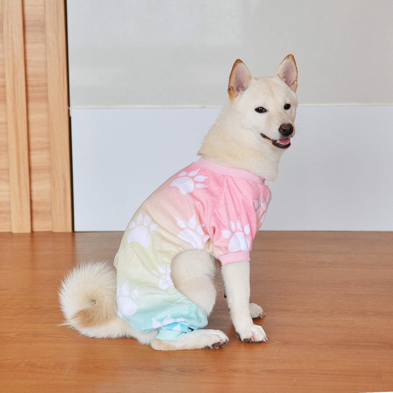 CuteBone Small Dogs Outfit Soft Puppy Onesies Pjs Dog Pajamas Pet Coat Cat Apparel Comfy Doggie Jumpsuit Bodysuit for All Seasons P09XL