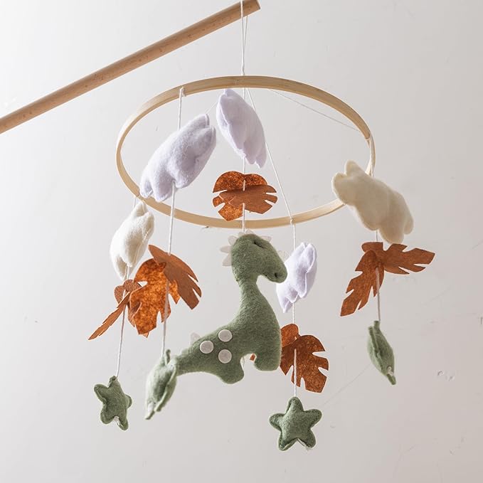 GOODMOM Dinosaur Baby Crib Mobile | Boys Nursery Decoration | Wooden Mobile for Crib | Dinosaur Nursery Mobile Theme | Newborn Baby Stuff | Baby Shower Gift for Boys & Girls | Easy Assembly & Durable