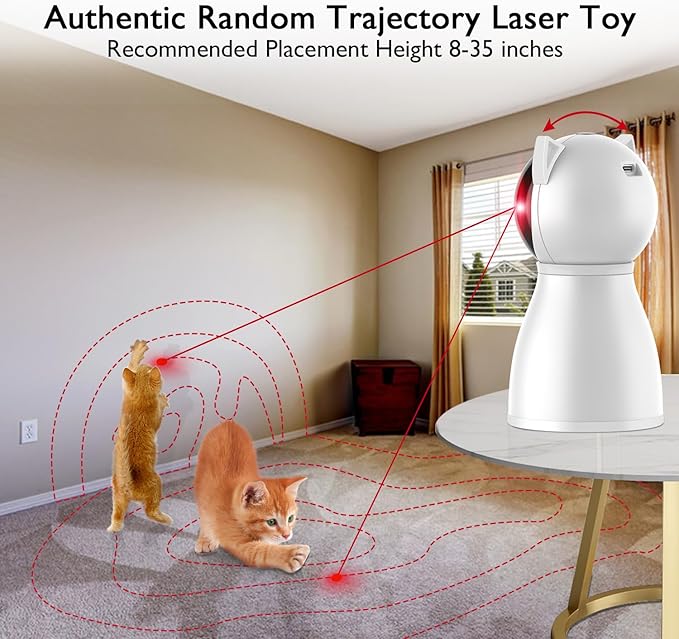 Valonii Cat Toys Real Random Trajectory Rechargeable Motion Activated Cat Laser - Image 2