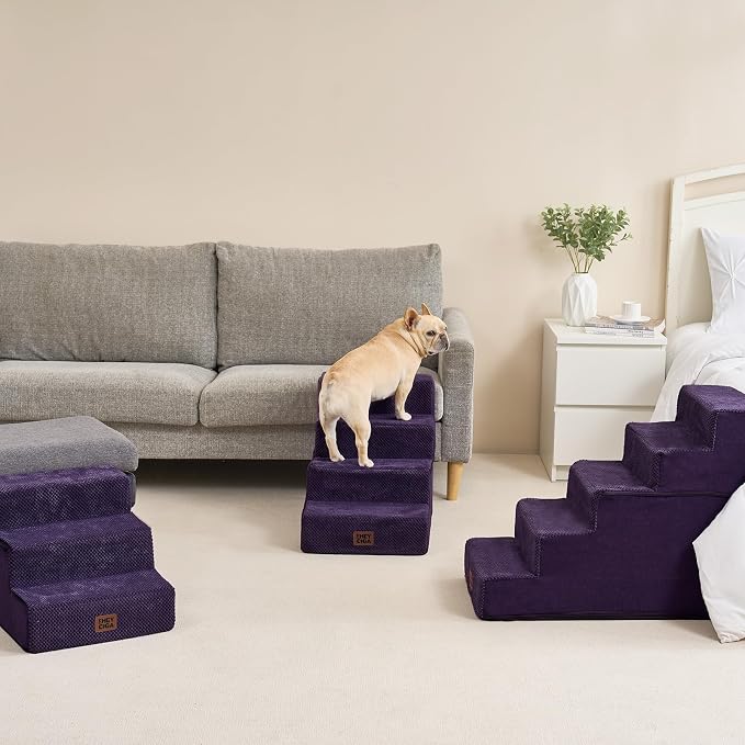 EHEYCIGA Dog Stairs for High Bed 22.5" H, 5-Step Dog Steps for Bed, Pet Steps - Image 4