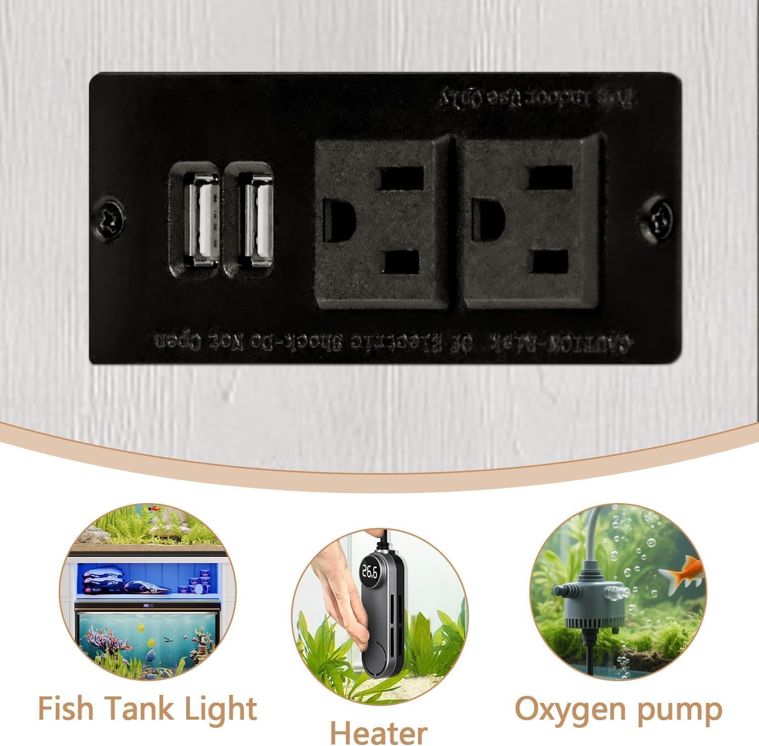 75 Gallon Fish Tank Stand with LED Light & Power Outlets, 55-75 Gallon Aquarium Stand with 2 Drawers & 2 Barn Doors, 52" L x 20" W Cabinet for 2 Fish Tank Accessories Storage, Turtle Tank, White