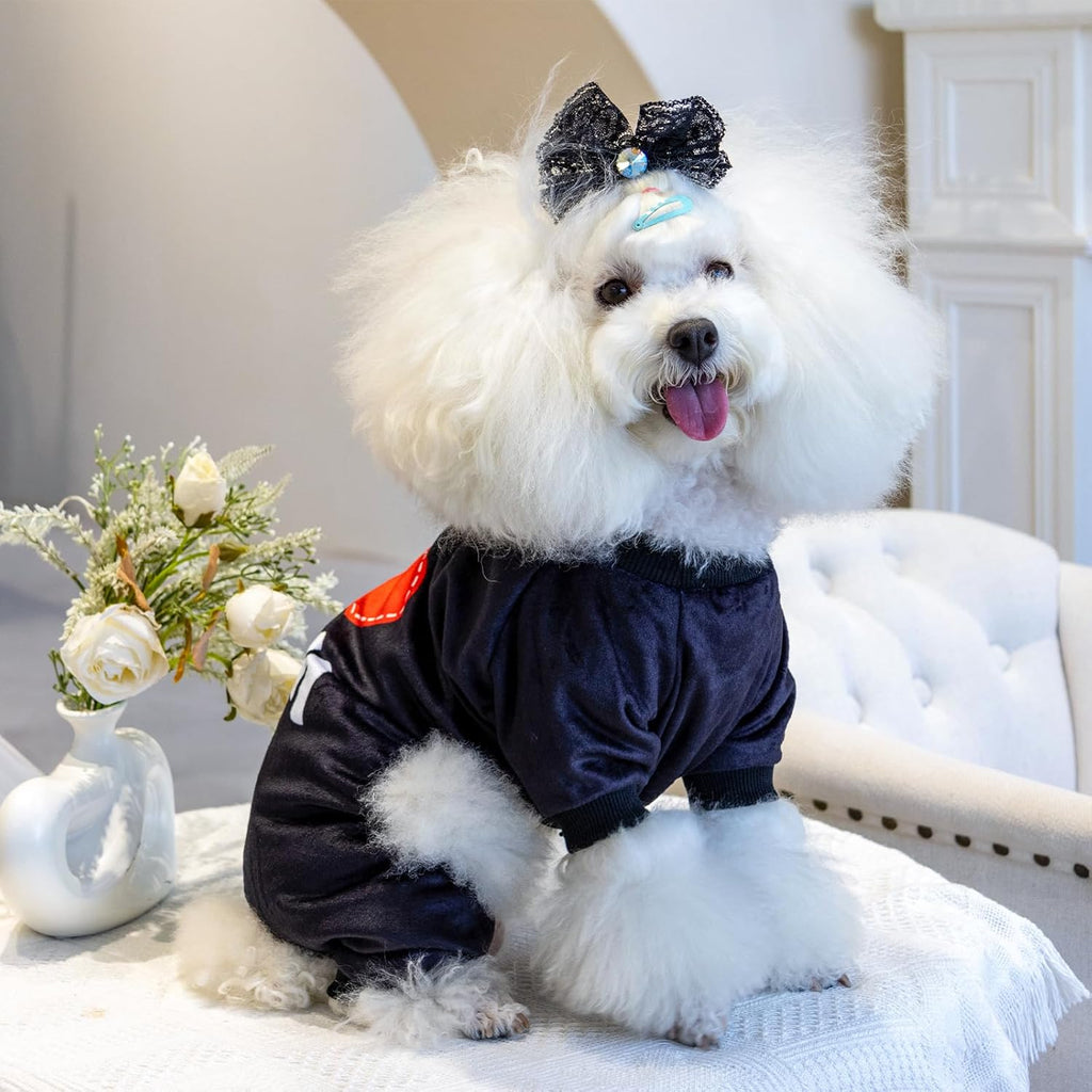 CuteBone Dog Halloween Pajamas Puppy Onesies Small Dogs Soft Pjs Coat Cat Apparel Comfy Pet Christmas Clothes Outfit Doggie Bodysuit P297M