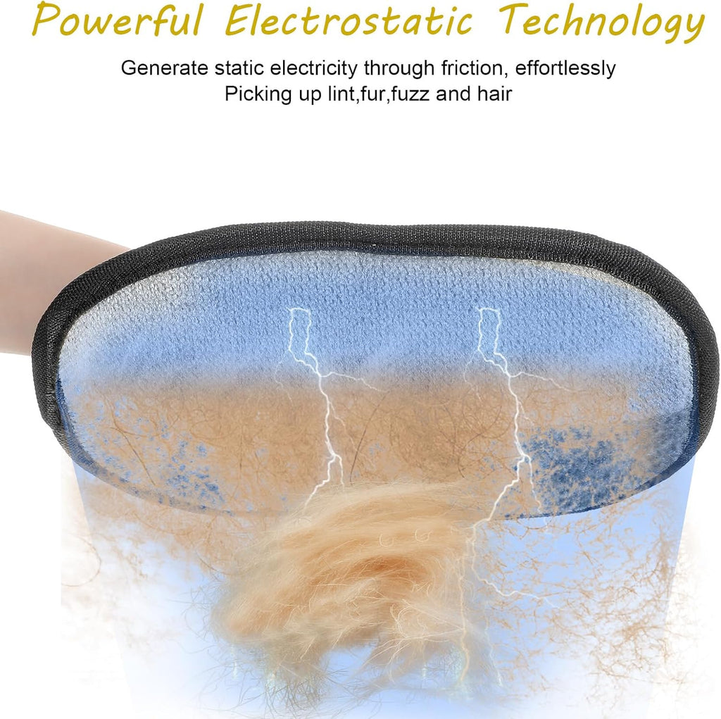 2Pcs Pet Hair Removal Gloves, Reusable Pet Cat Dog Hair Removal Grooming Gloves, Electrostatic Cat Grooming Glovee for Hairs Removals, for Couch, Furniture, Carpet, Car Seat