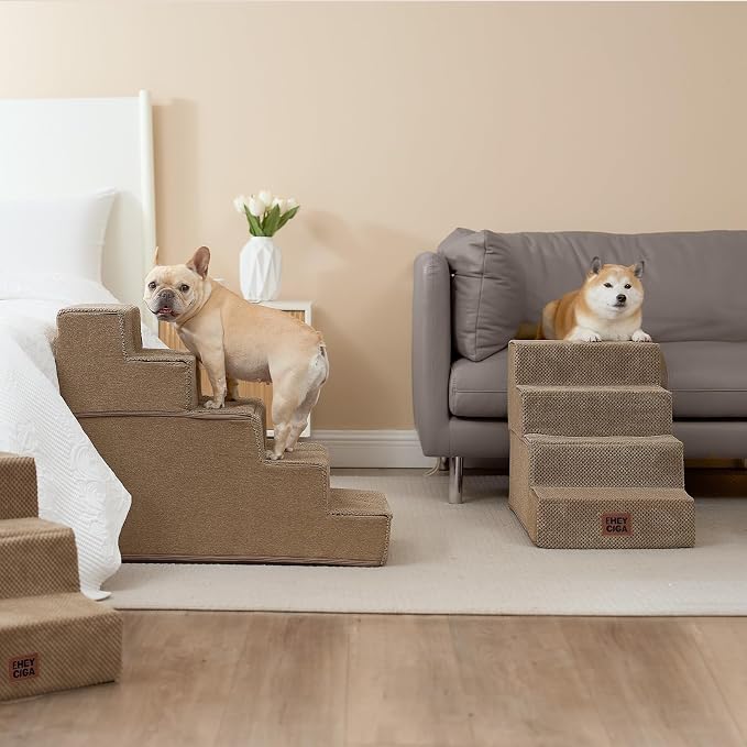 EHEYCIGA Dog Stairs for Bed 18" H, 4-Step Dog Steps for High Bed, Pet Steps for - Image 4