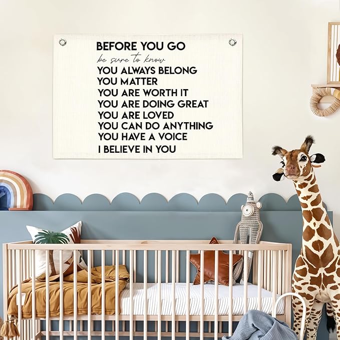 Lacama Mental Health Positive Affirmations Inspirational Wall Art for Classroom Therapist Office Decor, Inspirational Wall Hanging Banner Decor for Kids Teen Room Bedroom Playroom 30x20 Inch