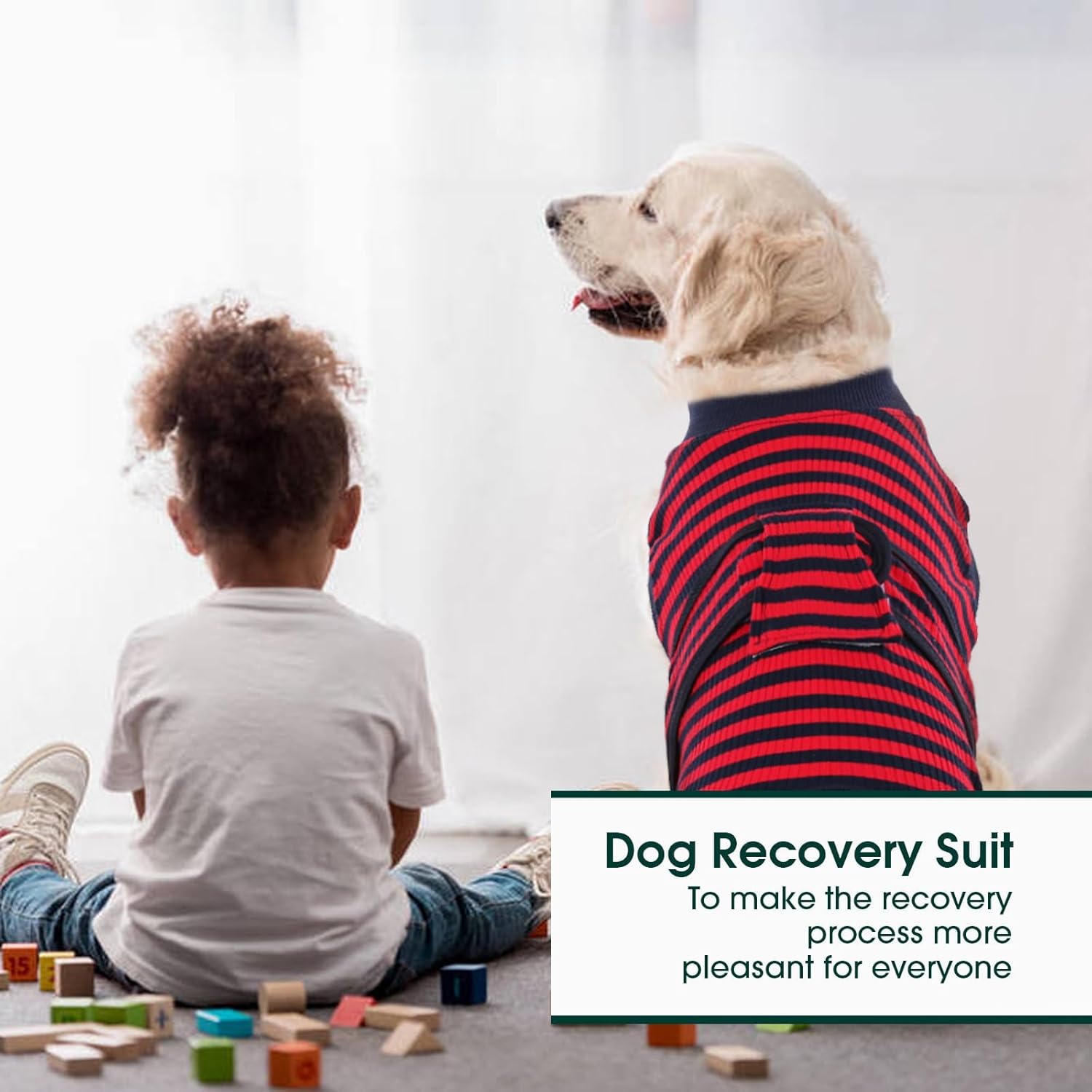 Kuoser Recovery Suit for Dogs Cats After Surgery, Professional Pet Recovery Shirt Dog Abdominal Wounds Bandages, Substitute E-Collar & Cone,Prevent Licking Dog Onesies Pet Surgery Recovery Suit