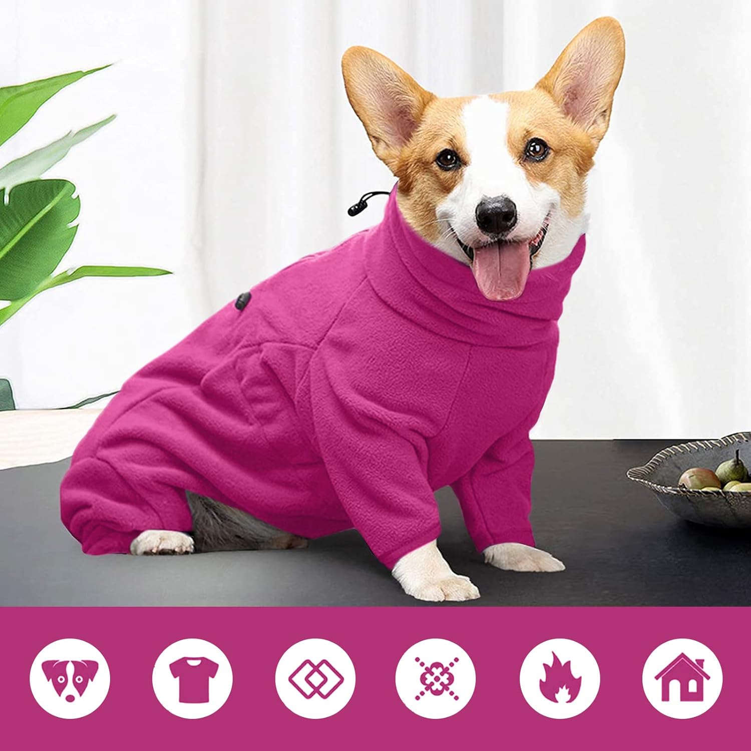 ROZKITCH Great Dane Sweater, Pet Windproof Warm Cold Weather Jacket Vest Cozy Jumpsuit Apparel Outfit Clothes for Large Giant Dog Walking Hiking Sleep Pink 4XL