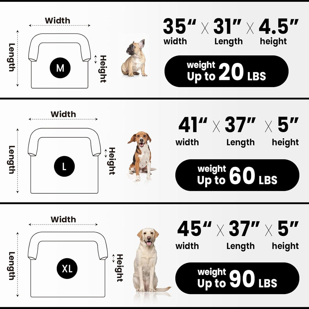 Calming Dog Couch Bed for Large Dogs, 41 x 37 inch Waterproof Removable Pet Mat Couch Cover for Furniture Protector, Non-Slip Fluffy Pelsbarn Dog Bed for Couch, Sofa, Outdoor - Tie-Dye Grey