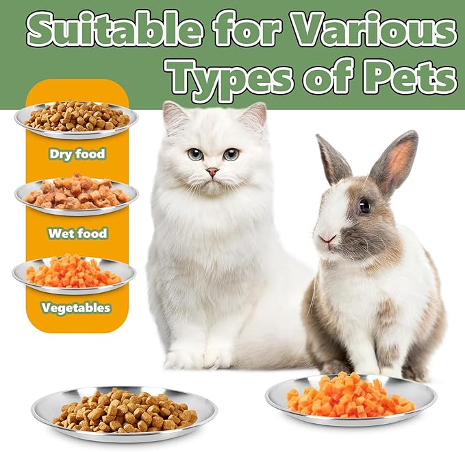 6-Pack Stainless Steel Cat Food Bowls, Shallow Whisker-Friendly Non-Slip - Image 4