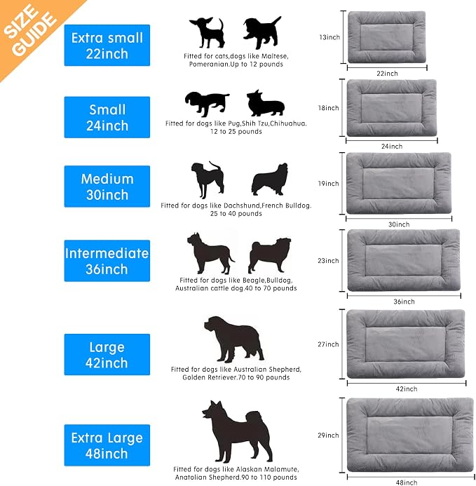 Dog Beds Crate Pad for Medium Dogs Fit Metal Dog Kennel, Ultra Soft Puppy Bed - Image 2