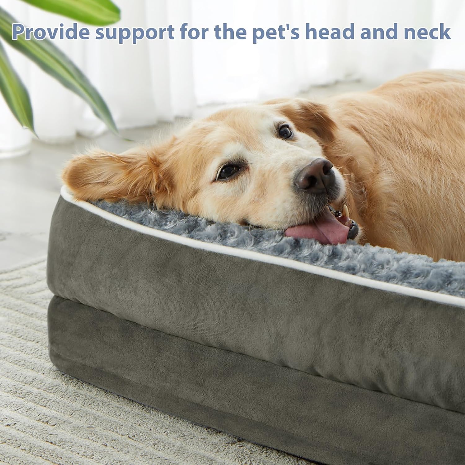 BFPETHOME Orthopedic Dog Beds for Large Dogs-Waterproof Sofa Dog Bed with Removable Washable Cover, Big Pet Bed with Waterproof Lining and Nonskid Bottom,Pet Bed for Large Dogs