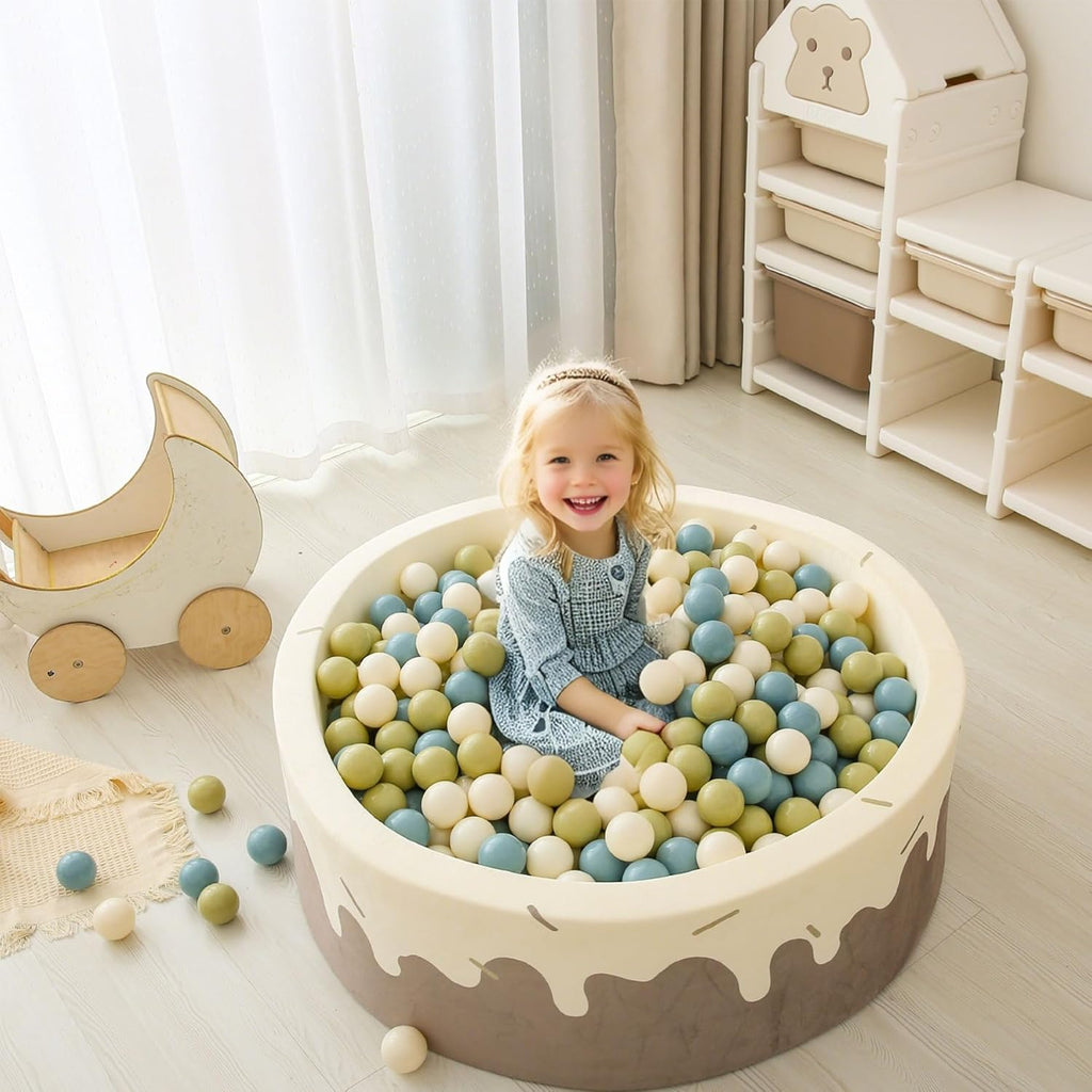 GOGOSO Balls for Ball Pit - Plastic Ball for Toddlers 1-3, Baby Kids Ball Pool Decoration,Creamy Green+Creamy Blue+ Soft White,1000pcs