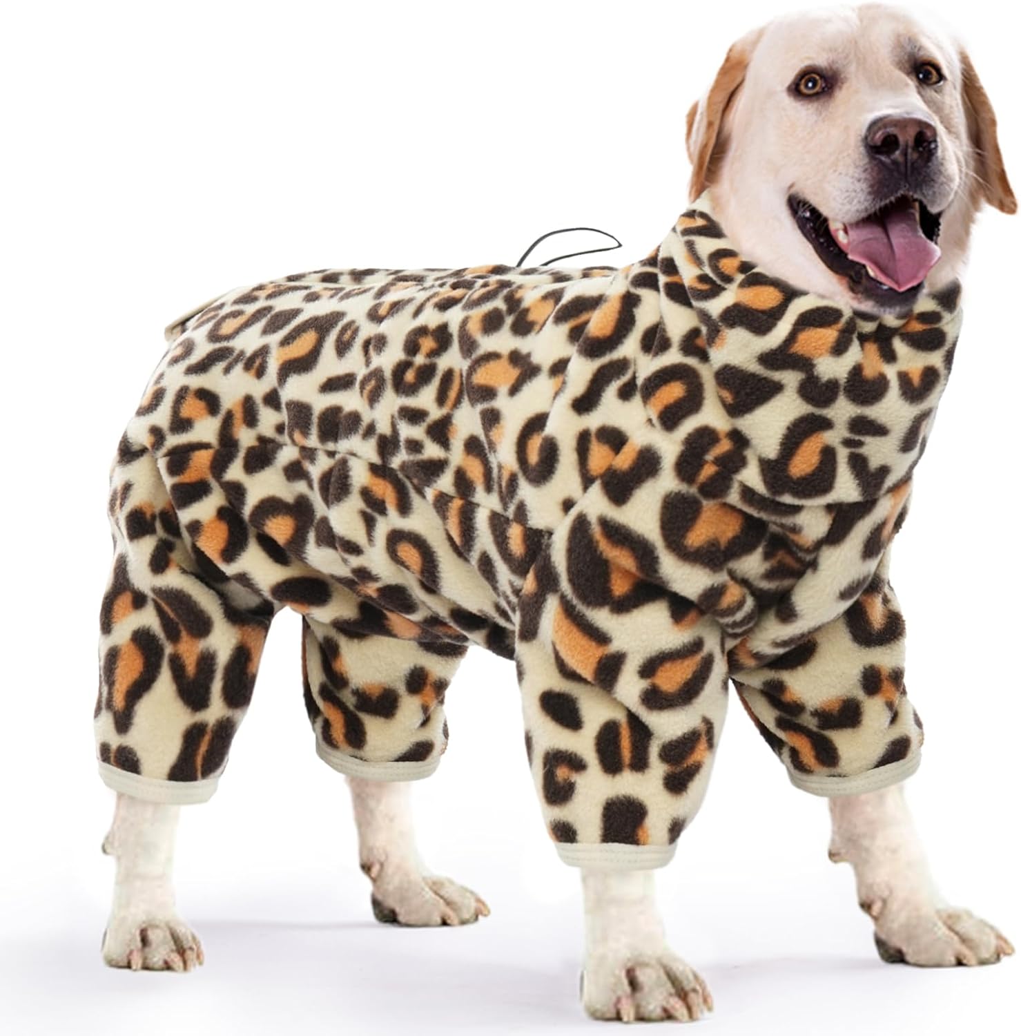 ROZKITCH Dog Winter Coat with Legs, Pet Windproof Warm Cold Weather Jacket Vest with Luminous Zipper, Jumpsuit Apparel Outfit Clothes for Small Dog Brown 2XS