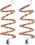 2Pcs 63'' Bird Rope Perches Birdcage Swing Toys 100% Cotton Natural Bird Perch by OSWINMART