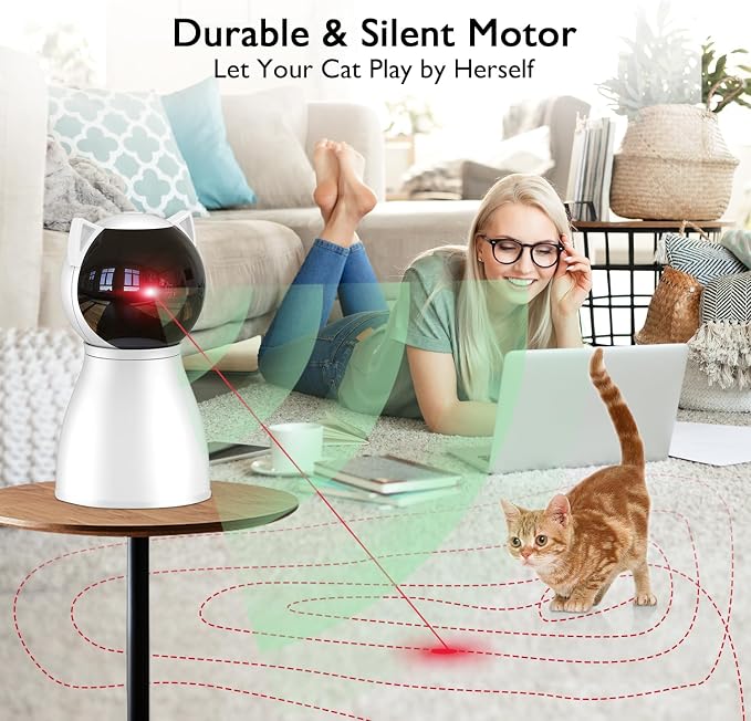 Valonii Cat Toys Real Random Trajectory Rechargeable Motion Activated Cat Laser - Image 6