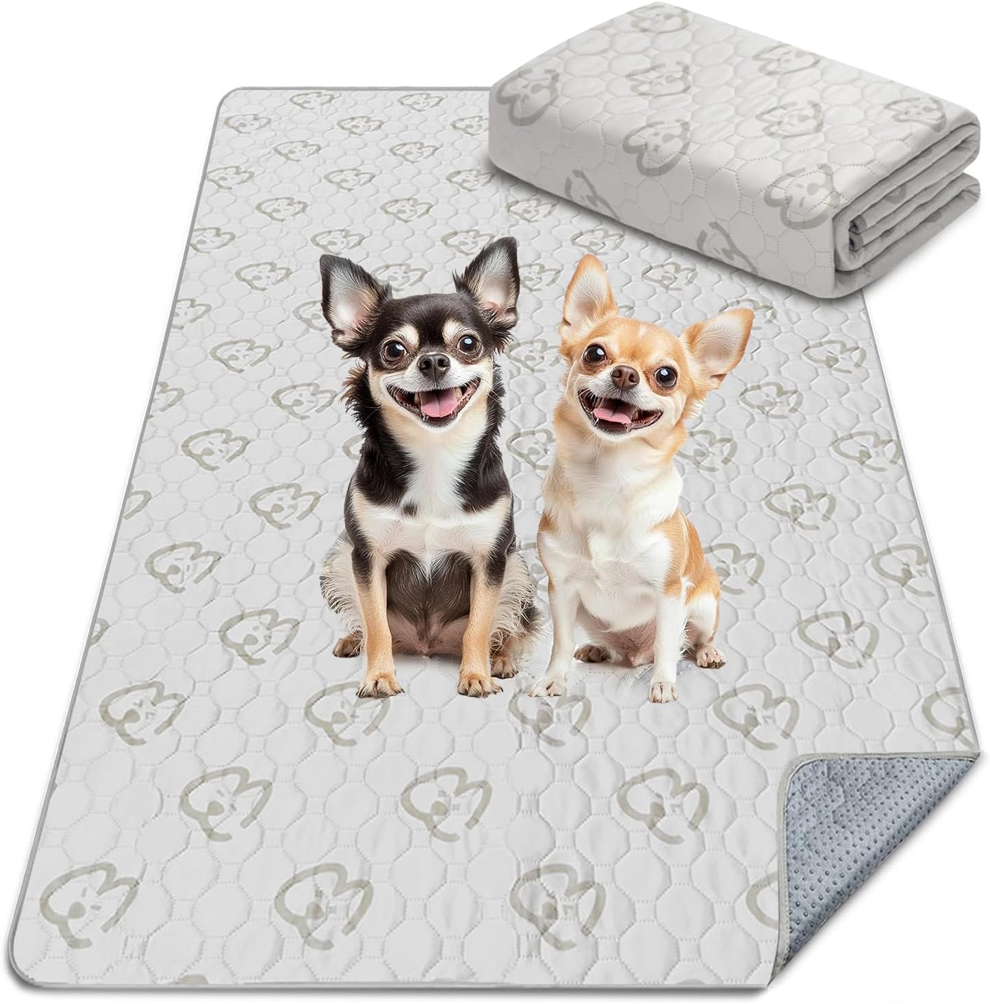 FXW Washable Pee Pads for Dogs, Puppy Pads with Super Absorbent, Specifically Designed for Potty Training, 70" × 30" Rectangle, Khaki, 1 Pack
