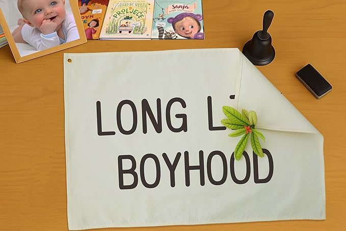 Long Live Boyhood-Nursery Decor-Hanging Rectangular Banner Flag Poster Wall Decor Present for Kids Boy Baby-Babyroom Playroom Boyroom Door Decoration-Christmas Gift-28.5"L×20"W