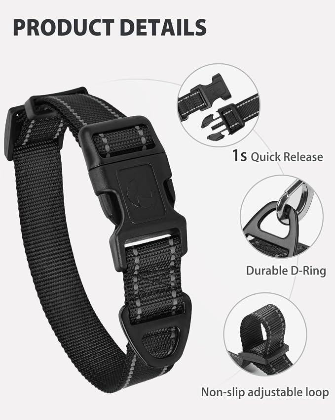 Joytale Small Dog Collar, Reflective and Adjustable Nylon Collar - Image 4