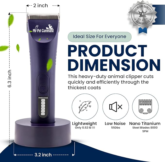 My Pet Command Professional Dog Grooming Clipper, Cordless Hair Trimmer - Image 5