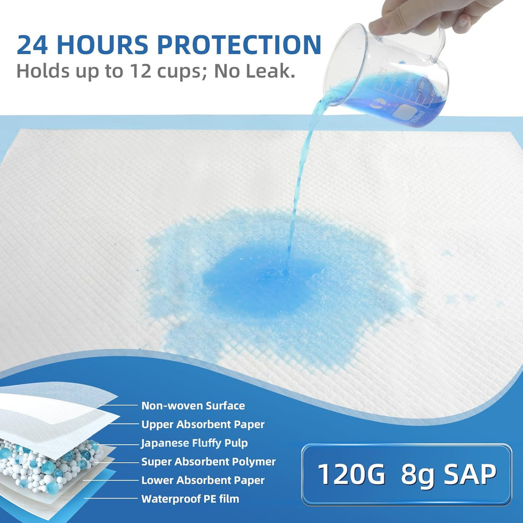 100 Count Extra Large Chucks 36"x36" Thicken Elderly Adults Incontinence Bed Pads Disposable, Heavy Duty Absorbency Underpads Waterproof, XXL Extra Large Puppy Pee Training Pad