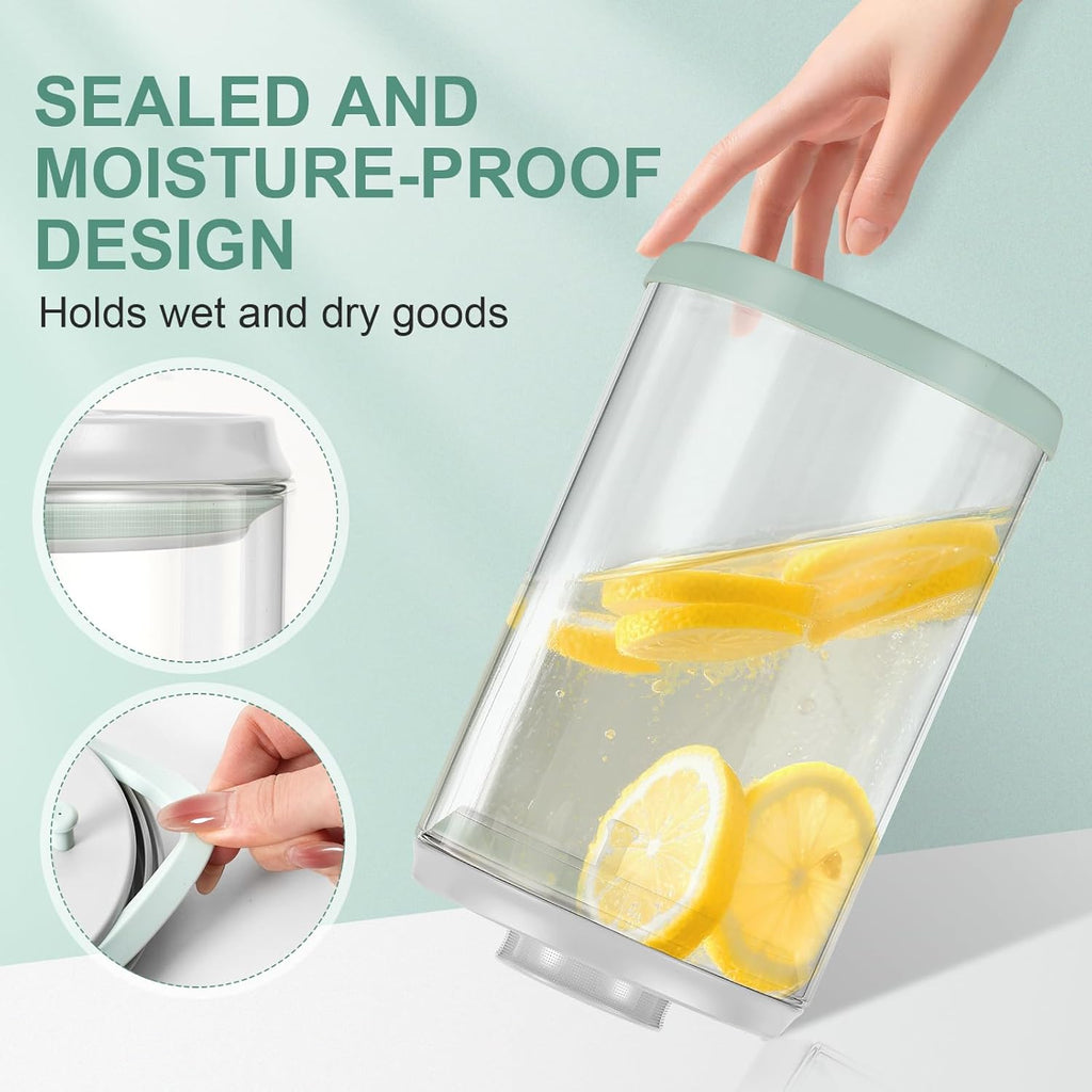 Dog Treat Container Airtight Jar 2.2Qt/2L, Glass Food Jars with One-Touch Lid for Dog or Cat Treats, Kibble, Snacks – Pantry Storage Canister for Kitchen or Countertop (2.2Qt - 2L)