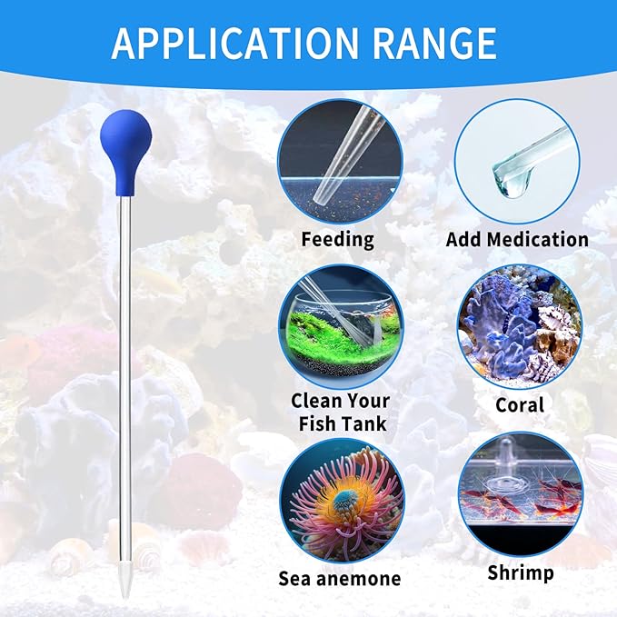 18.5 in Long Pipette for Fish Tank Coral Food Feeder Long Syringe Aquarium - Image 6