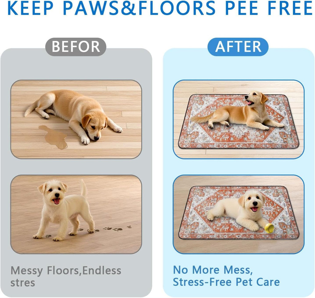 Washable Pee Pads for Dogs 2 Pack, Absorbent Reusable Puppy Pads Waterproof, Leakproof & Non-Slip Whelping Pad, Potty Training Pads for Dogs Playpen Mat 24x36