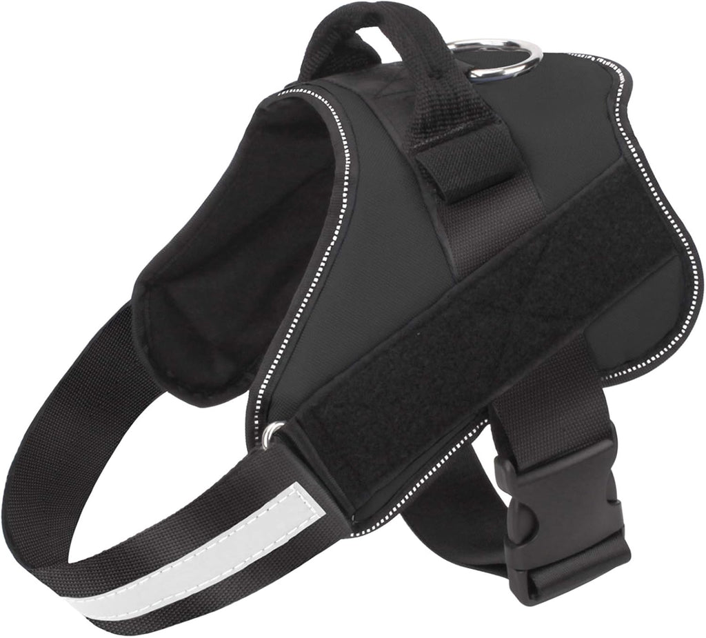 Bolux Dog Harness, No-Pull Reflective Dog Vest, Breathable Adjustable Pet Harness with Handle for Outdoor Walking - No More Pulling, Tugging or Choking (Black, M)
