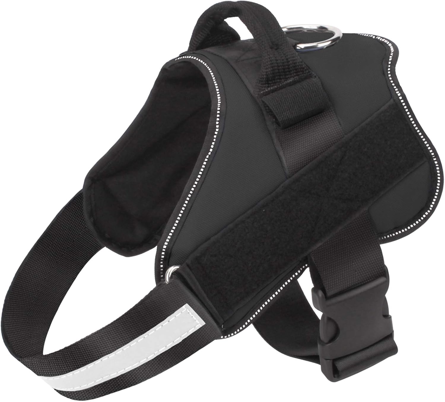 Bolux Dog Harness, No-Pull Reflective Dog Vest, Breathable Adjustable Pet Harness with Handle for Outdoor Walking - No More Pulling, Tugging or Choking (Black, M)