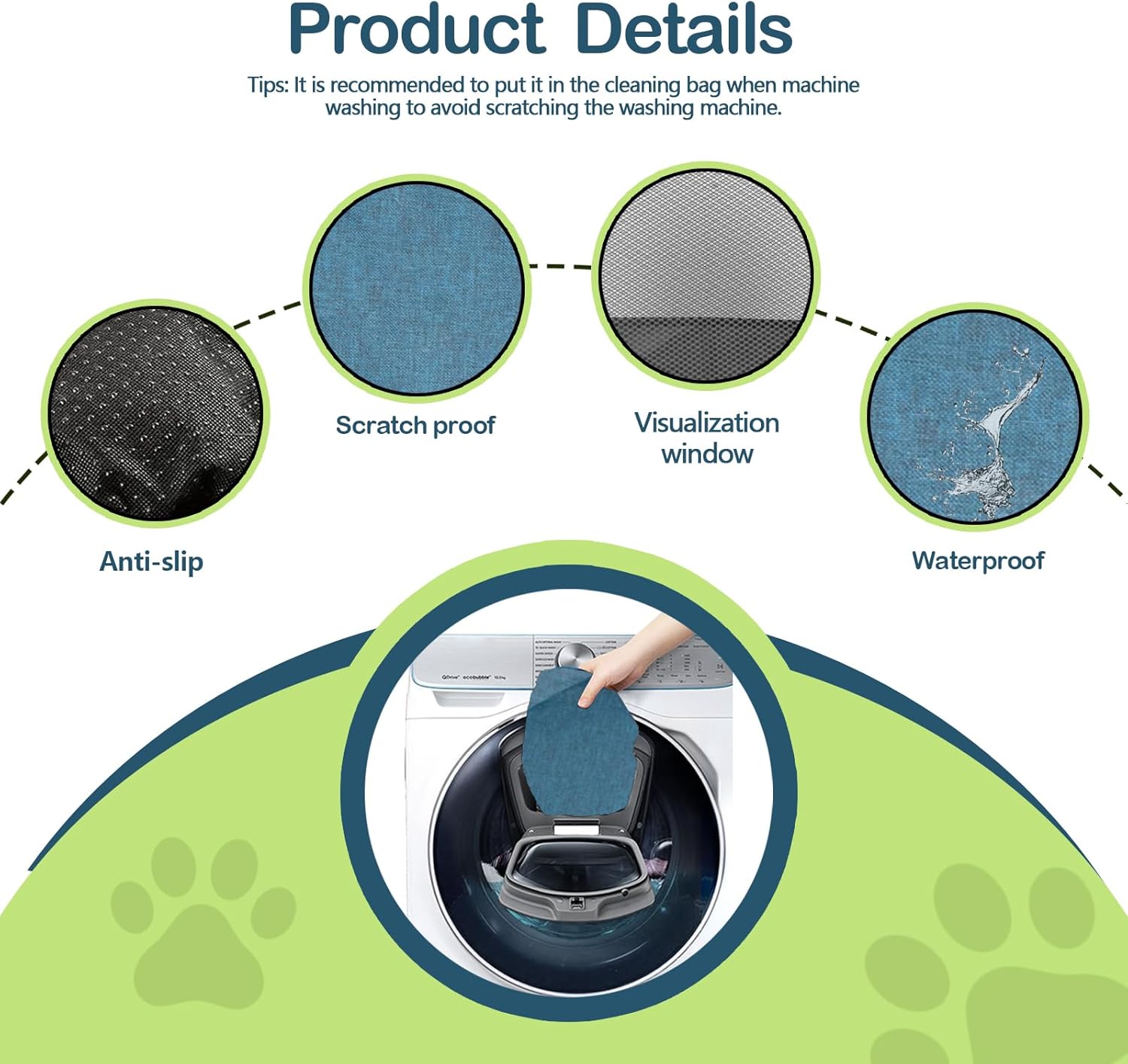 Navy Blue Large Outdoor Cat & Dog Tent - Waterproof, Washable, Indoor/Outdoor, Cave Nest Bed