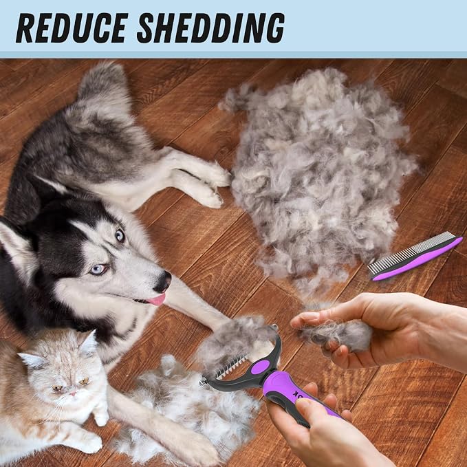Docrok Pet Grooming Brush and Metal Comb Combo - Image 5
