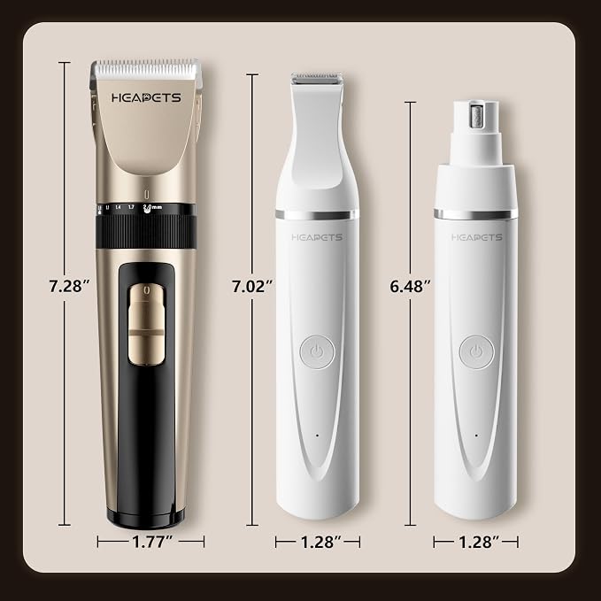 HEAPETS Dog Hair Clippers for Grooming Kit and Dog Paw Trimmer Nail Grinder for - Image 9