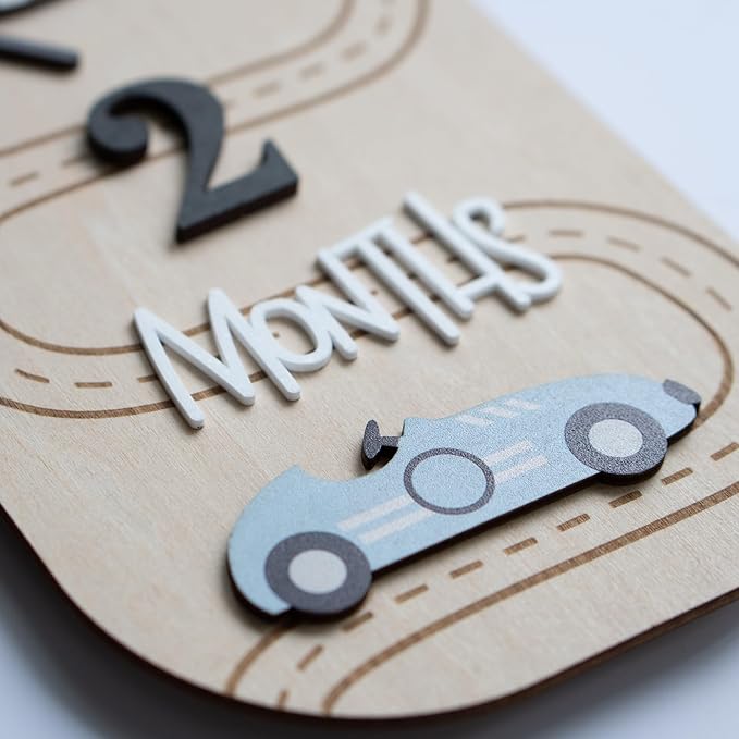 Baby Monthly Milestone Sign,1-12 Monthly Baby Milestone, Month Milestone Baby Boy, Baby Months Milestone, Newborn Photography Props Double-Sided (B15)