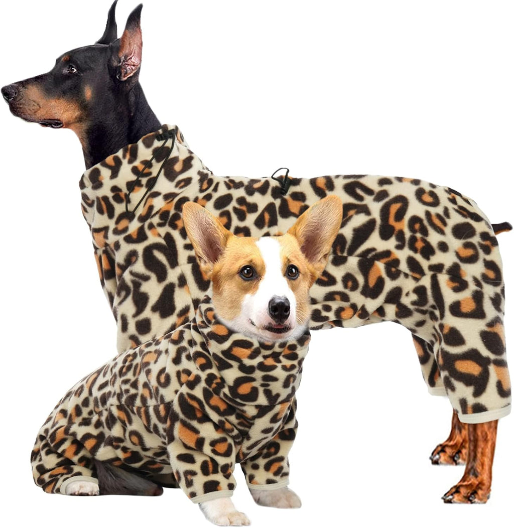 ROZKITCH Dog Winter Coat with Legs, Pet Windproof Warm Cold Weather Jacket Vest with Luminous Zipper, Jumpsuit Apparel Outfit Clothes for Large Giant Dog Brown 3XL