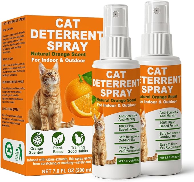 Cat Deterrent Spray 2 Pack, Natural Non-Toxic Plant Based Anti-Scratch & by Unknown